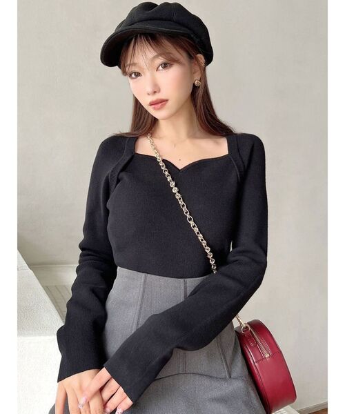 ハートネックラグランニットトップス（ニット/セーター）｜RESEXXY（リゼクシー）