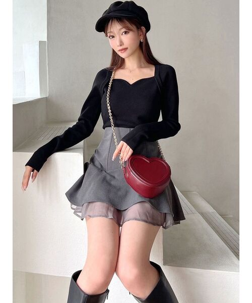 ハートネックラグランニットトップス（ニット/セーター）｜RESEXXY（リゼクシー）