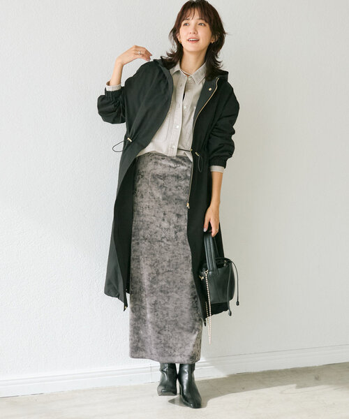 RIVE DROITE（リヴドロワ）の「【季節の変わり目に】フードモッズコート（モッズコート・レディース・ブラック/ベージュ/キャメル・FREE）」の6枚目の写真