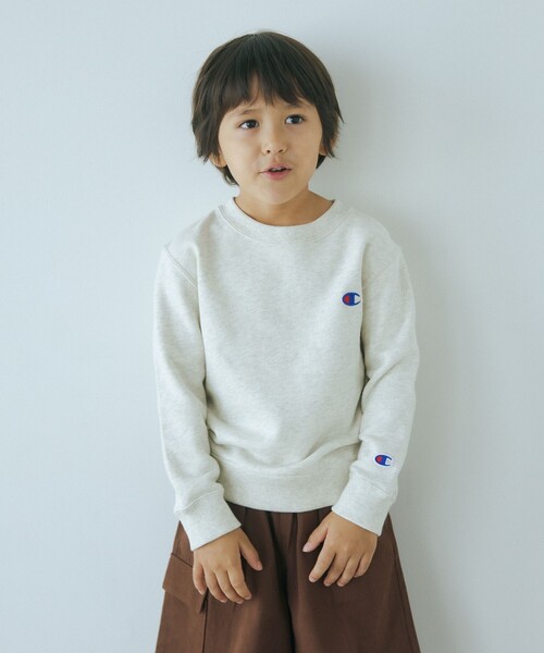 Champion＞TJ クルーネック スウェット ワンポイント / キッズ 100cm 