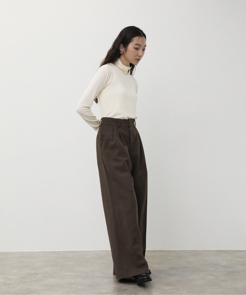 NOGLE(ノグル)の「【NOGLE/ノグル】ツータックチェックスラブワイドスラックス(スラックス・レディース・グレイッシュベージュ/ベージュ/グレー・M/S)」の22枚目の写真