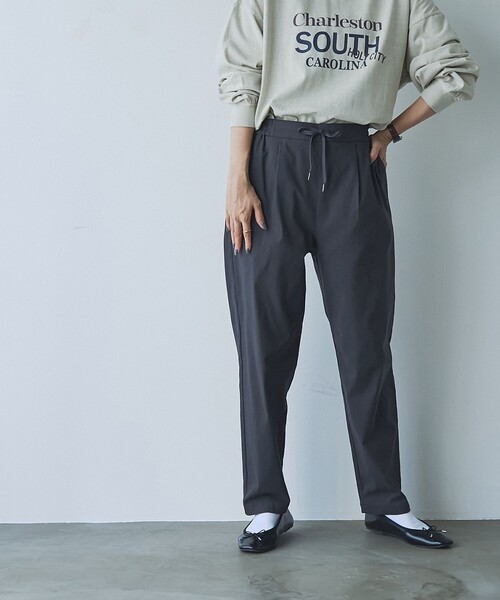 coen(コーエン)の「マルチファンクションやみつきテーパードパンツ(WEB限定サイズ)(スラックス・レディース・ブラック/オフホワイト/ターコイズブルー/ダークグレー/ロイヤルブルー/ワインレッド・S/M/L/XL)」の12枚目の写真