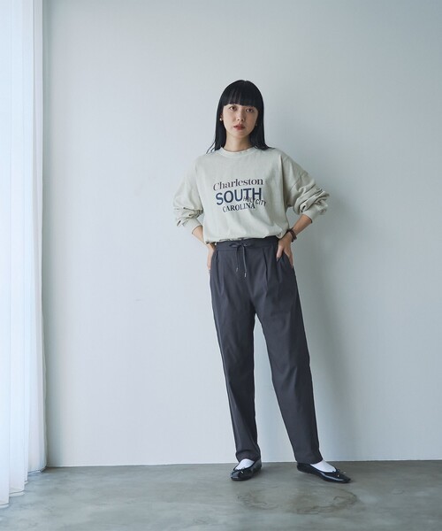 coen(コーエン)の「マルチファンクションやみつきテーパードパンツ(WEB限定サイズ)(スラックス・レディース・ブラック/オフホワイト/ターコイズブルー/ダークグレー/ロイヤルブルー/ワインレッド・S/M/L/XL)」の14枚目の写真