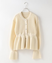 LOWRYS FARM | ペプラムニットカーディガンＬＳ 143072(カーディガン/ボレロ)