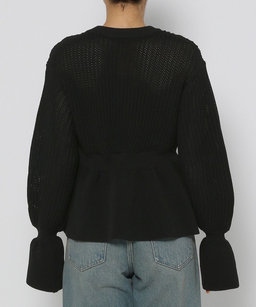 LOWRYS FARM（ローリーズファーム）の「ペプラムニットカーディガンＬＳ 143072（カーディガン/ボレロ・レディース・ブルー/ブラック/アイボリー・FREE）」の6枚目の写真