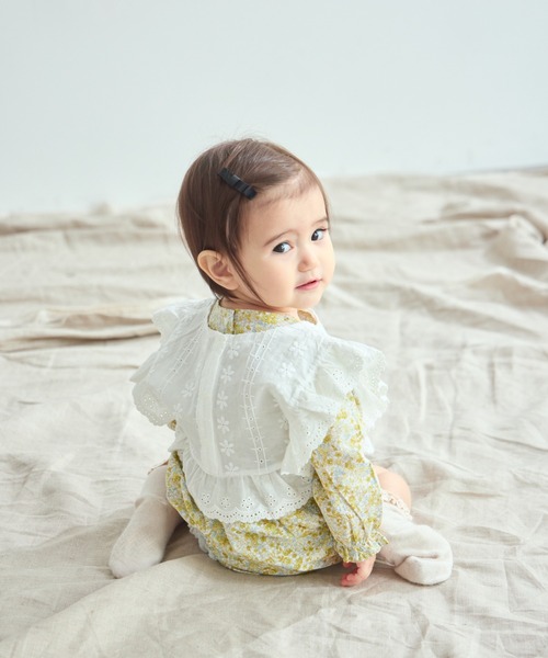 まんまるレーススタイ☆小花柄春イエロー まんまるレーススタイ☆小花柄春イエロー ベビー・キッズ