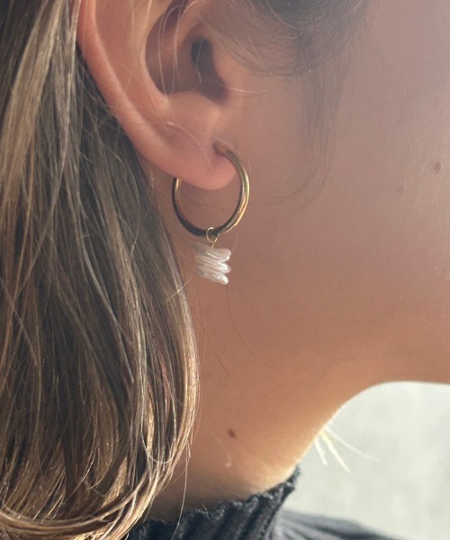 未使用⭐︎1AR アクセサリーファンシーフープピアス　小　ピンクゴールド ピンク系 | UNOAERRE