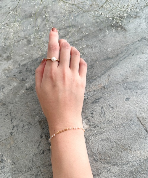 ciite'（シーテ）の「one pearl V ring（リング・レディース・ゴールド/シルバー・FREE）」の8枚目の写真