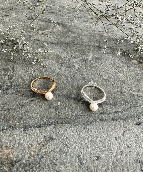ciite'（シーテ）の「one pearl V ring（リング・レディース・ゴールド/シルバー・FREE）」の9枚目の写真