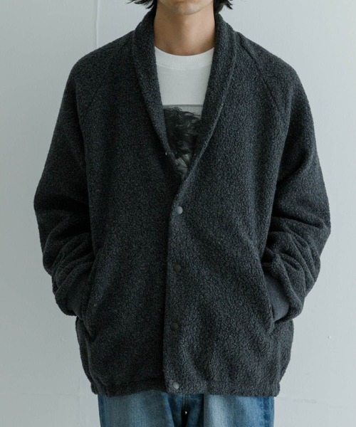 Scye(サイ)の「Scye Boa Fleece Snap Cardigan(カーディガン/ボレロ・メンズ・チャコールグレー/ネイビー・40/38)」の2枚目の写真