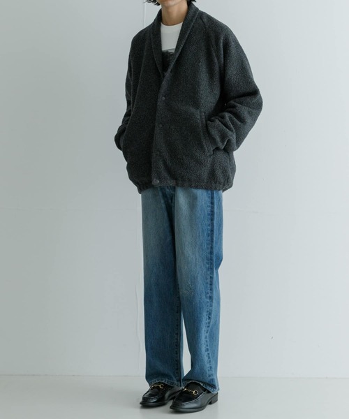 Scye(サイ)の「Scye Boa Fleece Snap Cardigan(カーディガン/ボレロ・メンズ・チャコールグレー/ネイビー・40/38)」の6枚目の写真