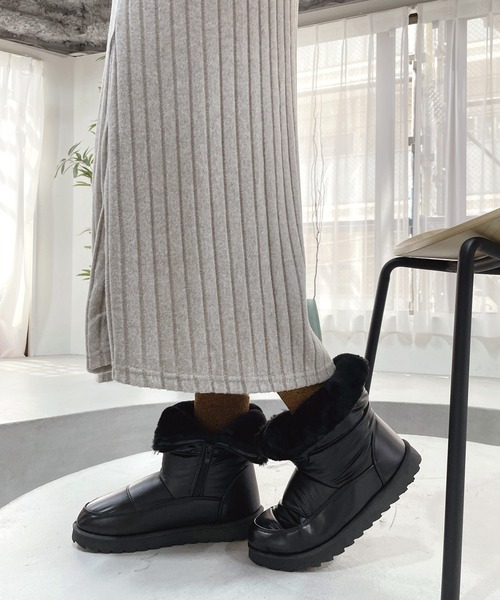 LUGG NAGG(ラグナグ)の「【BeF】【防寒・内ボア】キルティングブーツ(ブーツ・レディース・ブラック・LL/M/L)」の8枚目の写真