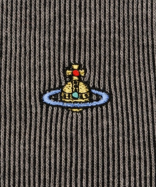 Vivienne Westwood ACCESSORIES（ヴィヴィアンウエストウッドアクセサリー）の「ワンポイントORB リブタイツ【249159 6531L】（タイツ/ストッキング・レディース・ブラック/レッド・ML）」の3枚目の写真