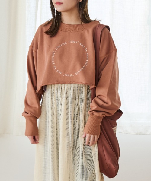 Crisp（クリスプ）の「コンセプトロゴスウェットS（スウェット・レディース・ネイビー/ブラウン/アイボリー・FREE）」の2枚目の写真