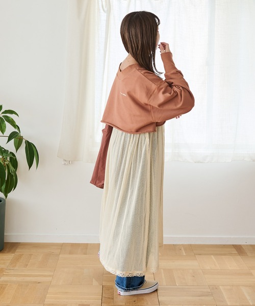 Crisp（クリスプ）の「コンセプトロゴスウェットS（スウェット・レディース・ネイビー/ブラウン/アイボリー・FREE）」の7枚目の写真