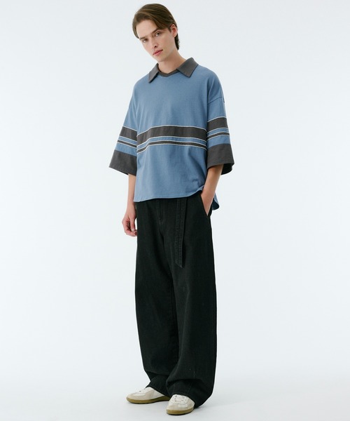 PUBLIC TOKYO(パブリックトウキョウ)の「SHIOTA BASIC ベルテッドデニムパンツ(デニムパンツ・メンズ・ダークインディゴブルー/ブラック/アイボリー/ライトグレー・1/3/2)」の14枚目の写真