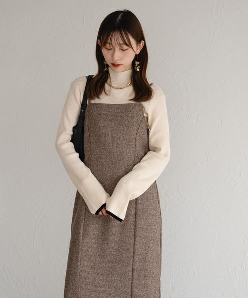 raffime（ラフィミー）の「【セットアップ可】ツイードロングキャミワンピース（ワンピース・レディース・ブラウン系その他/ブラック系その他・MEDIUM/SMALL）」の9枚目の写真