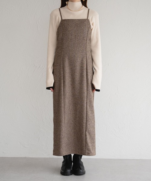 raffime（ラフィミー）の「【セットアップ可】ツイードロングキャミワンピース（ワンピース・レディース・ブラウン系その他/ブラック系その他・MEDIUM/SMALL）」の16枚目の写真