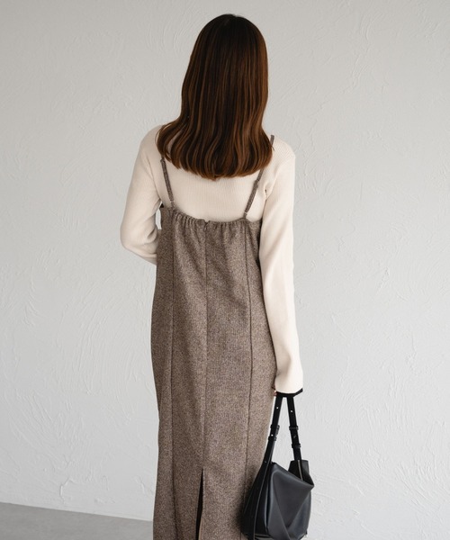 raffime（ラフィミー）の「【セットアップ可】ツイードロングキャミワンピース（ワンピース・レディース・ブラウン系その他/ブラック系その他・MEDIUM/SMALL）」の19枚目の写真