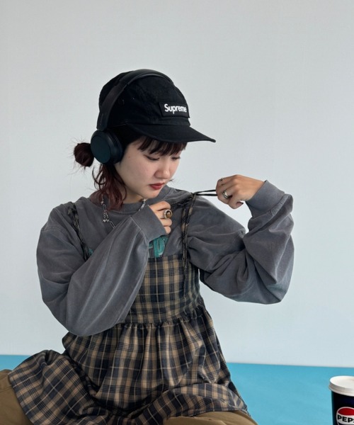 Auntie Rosa（アンティローザ）の「【rin.】バックリボンチェックチュニック（チュニック・レディース・イエロー/ワインレッド・FREE）」の10枚目の写真