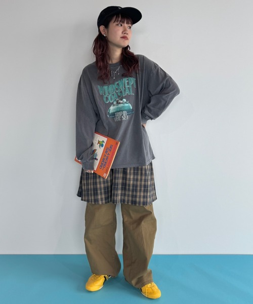 Auntie Rosa（アンティローザ）の「【rin.】バックリボンチェックチュニック（チュニック・レディース・イエロー/ワインレッド・FREE）」の5枚目の写真