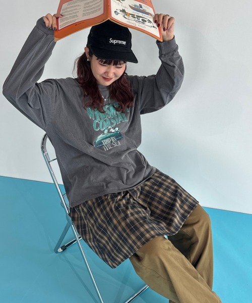 Auntie Rosa（アンティローザ）の「【rin.】バックリボンチェックチュニック（チュニック・レディース・イエロー/ワインレッド・FREE）」の11枚目の写真