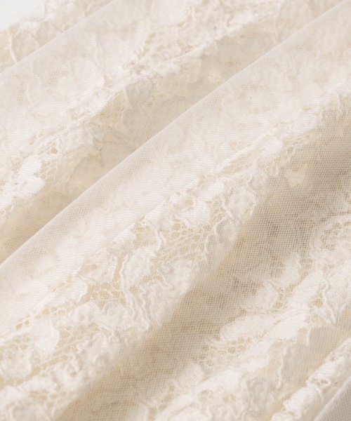 RANAN（ラナン）の「チュールドッキングフラワーレースブラウス（シャツ/ブラウス・レディース・アイボリー/ブラック/ブルー・M/L/LL）」の6枚目の写真