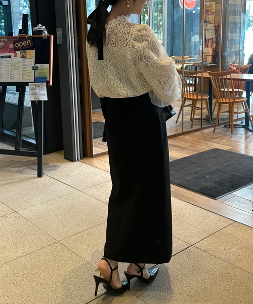 RANAN（ラナン）の「チュールドッキングフラワーレースブラウス（シャツ/ブラウス・レディース・アイボリー/ブラック/ブルー・M/L/LL）」の21枚目の写真