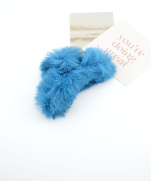 セール】【eY】スノー ラビット ファー ヘアクリップ（バレッタ/ヘア