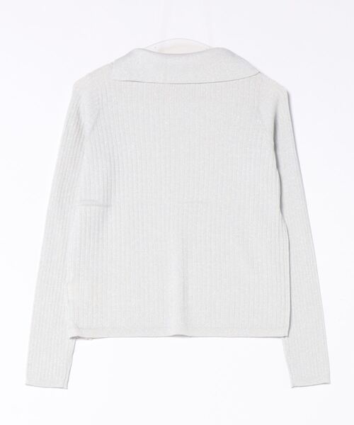 qualite（カリテ）の「サイドスリットカラーリブニット（ニット/セーター・レディース・ライトグレー/ブラック・フリー）」の3枚目の写真