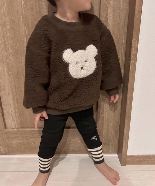 CERCA(チェルカ)の「lulunoix/くまボアトレーナー N15333(スウェット・キッズ・ホワイト/ブラウン・90cm/110cm/100cm/120cm)」の5枚目の写真