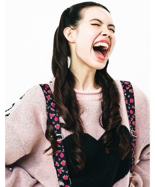 Little sunny bite(リトルサニーバイト)の「love knit top(ニット/セーター・レディース・グリーン/ピンク/アイボリー/ブラック・SMALL/MEDIUM)」の4枚目の写真