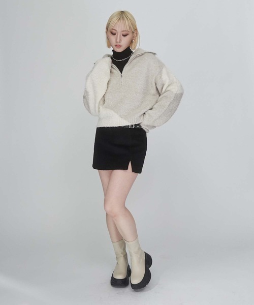 ENVYM(アンビー)の「ストレッチフィットショートブーツ(ブーツ・レディース・ブラック/アイボリー・22.5㎝/23.5㎝/24.5㎝)」の8枚目の写真