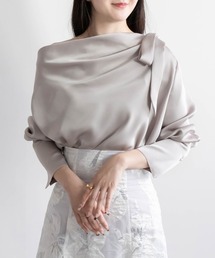RANDA | サテンドレープブラウス(シャツ/ブラウス)