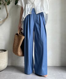 DouDou | デニムタックワイドパンツ(その他パンツ)