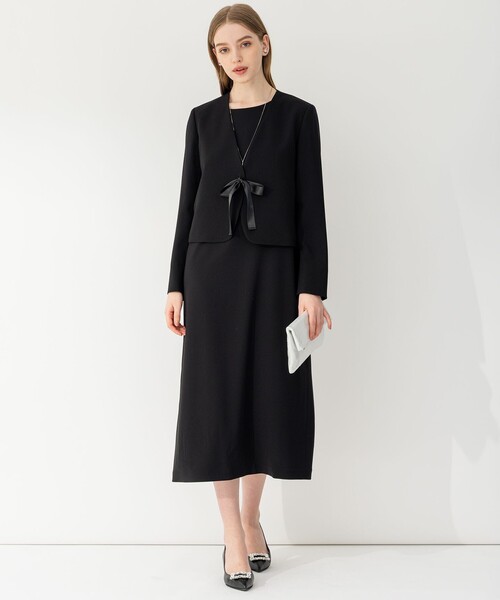 APPLAUDIR】クリアジョーゼット 3WAYコンパクトジャケット（ノーカラー