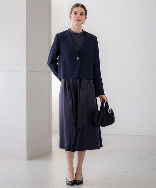 APPLAUDIR】クリアジョーゼット 3WAYコンパクトジャケット（ノーカラー