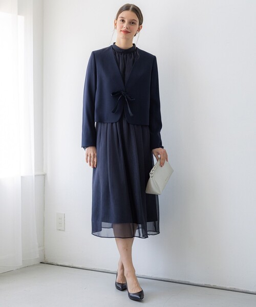 APPLAUDIR】クリアジョーゼット 3WAYコンパクトジャケット（ノーカラー