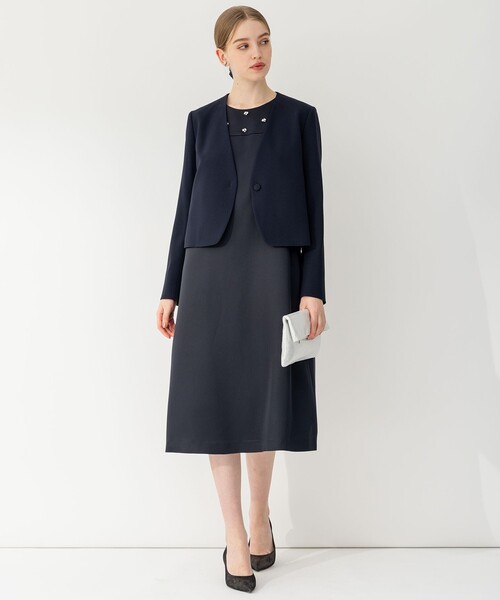 APPLAUDIR】クリアジョーゼット 3WAYコンパクトジャケット（ノーカラー