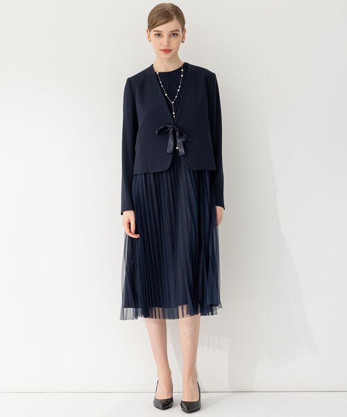 APPLAUDIR】クリアジョーゼット 3WAYコンパクトジャケット（ノーカラー