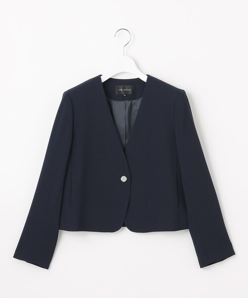 APPLAUDIR】クリアジョーゼット 3WAYコンパクトジャケット（ノーカラー