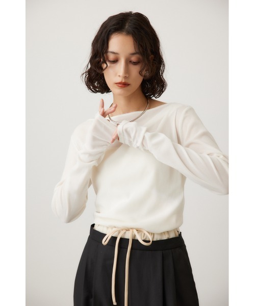 crie conforto シアーベロアライクトップス　アイボリー シアーベロアライクトップス（Tシャツ/カットソー）｜crie