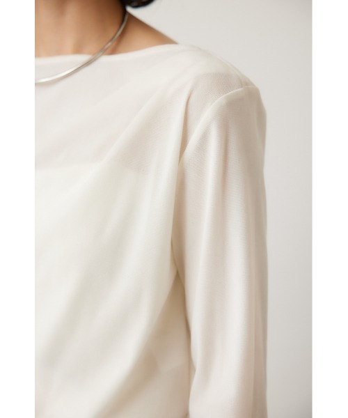 crie conforto（クリーコンフォルト）の「シアーベロアライクトップス（Tシャツ/カットソー・レディース・グレー/アイボリー・FREE）」の21枚目の写真