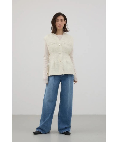 crie conforto シアーベロアライクトップス　アイボリー シアーベロアライクトップス（Tシャツ/カットソー）｜crie