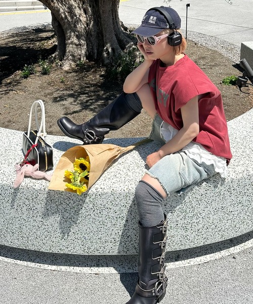 Alley Tokyo（アリートーキョー）の「ゆるめハーパン（その他パンツ・レディース・ブラック/オフホワイト/サックスブルー・FREE）」の13枚目の写真