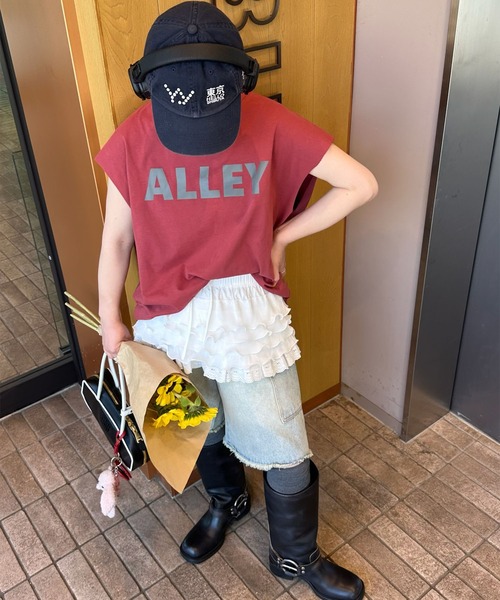 Alley Tokyo（アリートーキョー）の「ゆるめハーパン（その他パンツ・レディース・ブラック/オフホワイト/サックスブルー・FREE）」の6枚目の写真