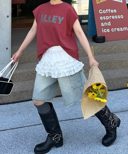 Alley Tokyo（アリートーキョー）の「ゆるめハーパン（その他パンツ・レディース・ブラック/オフホワイト/サックスブルー・FREE）」の10枚目の写真