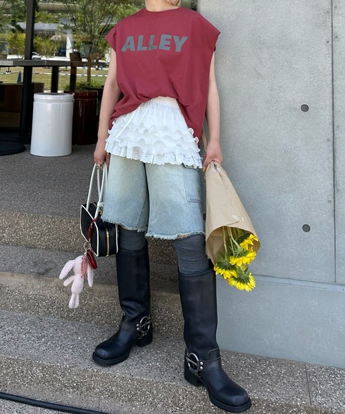 Alley Tokyo（アリートーキョー）の「ゆるめハーパン（その他パンツ・レディース・ブラック/オフホワイト/サックスブルー・FREE）」の4枚目の写真