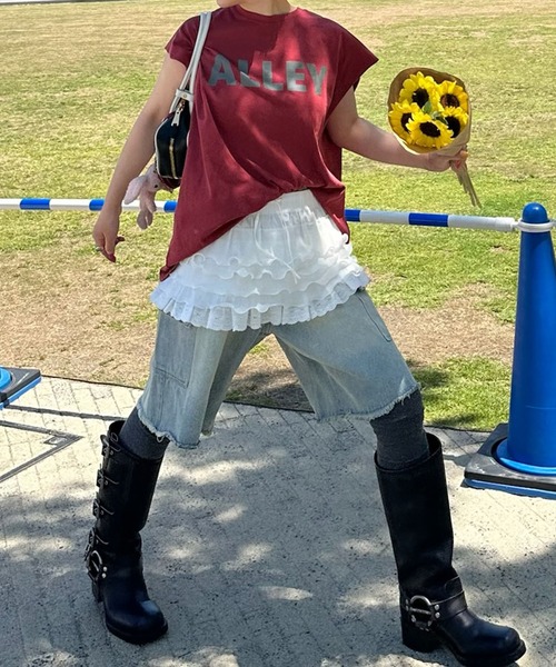 Alley Tokyo（アリートーキョー）の「ゆるめハーパン（その他パンツ・レディース・ブラック/オフホワイト/サックスブルー・FREE）」の12枚目の写真