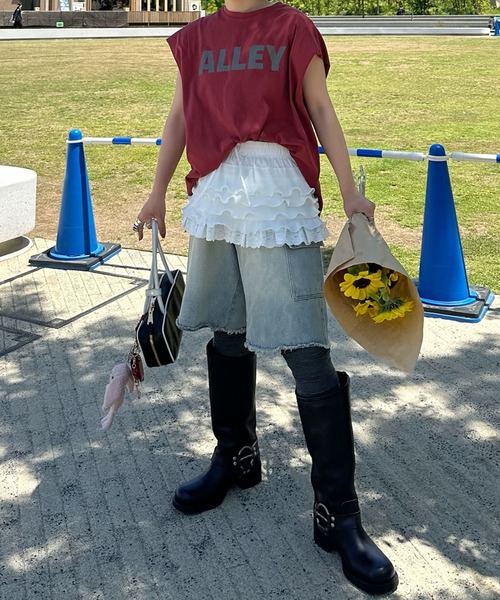 Alley Tokyo（アリートーキョー）の「ゆるめハーパン（その他パンツ・レディース・ブラック/オフホワイト/サックスブルー・FREE）」の7枚目の写真